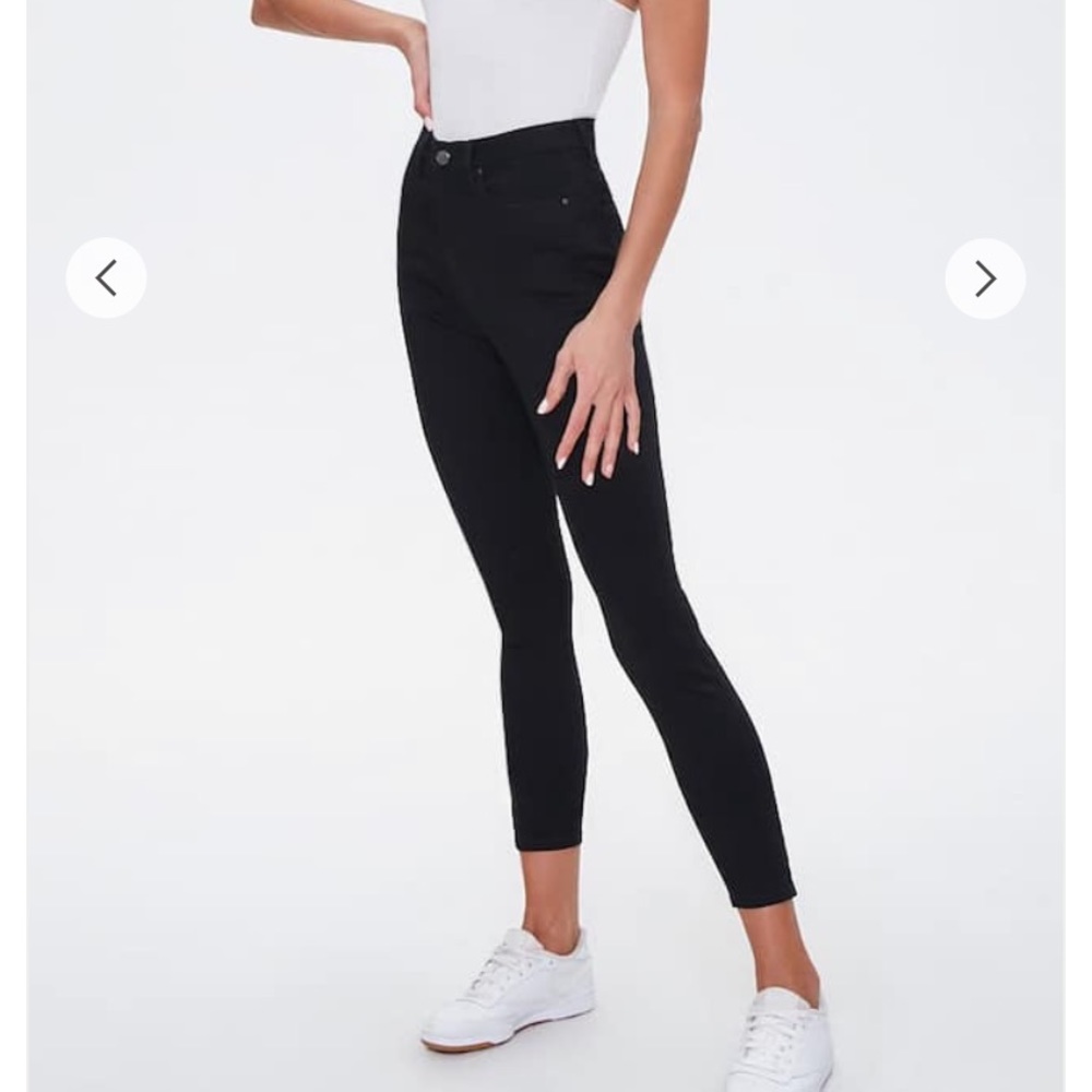 High rise curvy black skinny jeans